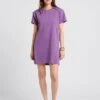 Sessun DIMITRIO - Purple Straight Cotton Dress With Round Neck