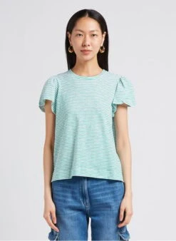 Whistles Multicolored Round-neck Striped Cotton T-shirt