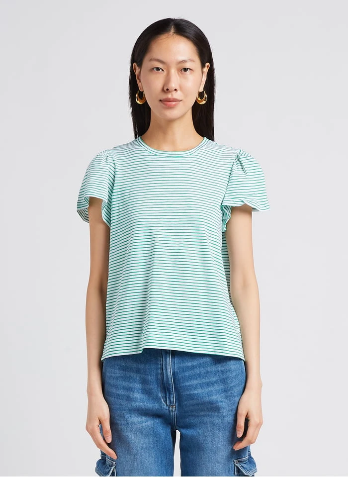 Whistles Multicolored Round-neck Striped Cotton T-shirt 1 Whistles Multicolored Round-neck Striped Cotton T-shirt