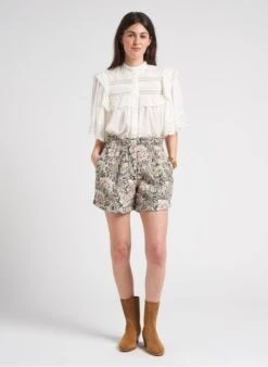 LILY - White High-neck Lace Shirt With Ruffles -Morganmai Store 4179972