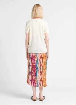 BERENICE White Straight-cut V-neck Linen T-shirt -Morganmai Store 4182939