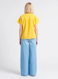 Vila LANIA - Orange Round-neck Cotton Top -Morganmai Store 4183094