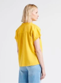 Vila LANIA - Orange Round-neck Cotton Top -Morganmai Store 4183096