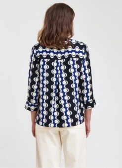 Blue Printed Henley Top 9 Blue Printed Henley Top -Morganmai Store 4184162