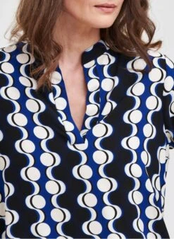 Blue Printed Henley Top 10 Blue Printed Henley Top -Morganmai Store 4184163