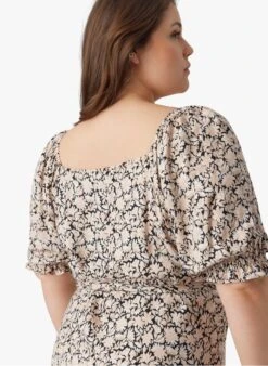 Vero Moda Curve RANI - Black Printed Viscose Midi Dress -Morganmai Store 4184570