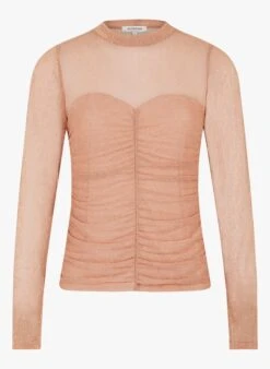 MORGAN TIVOLI - Pink High-neck Top With Metallic Thread -Morganmai Store 4188859