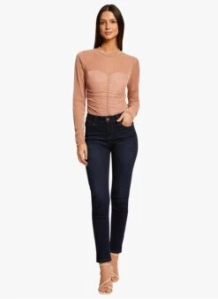 MORGAN TIVOLI - Pink High-neck Top With Metallic Thread -Morganmai Store 4189158