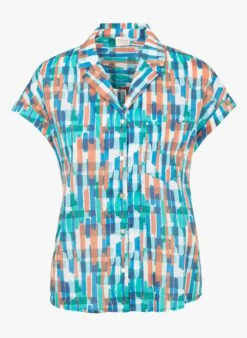 PANDERA - Blue Straight-cut Cotton Shirt With Tailored Collar -Morganmai Store 4190001