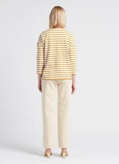 Armor-Lux HERITAGE - Orange Oversized Organic Cotton Breton Top -Morganmai Store 4209604