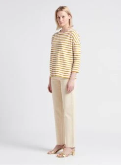 Armor-Lux HERITAGE - Orange Oversized Organic Cotton Breton Top -Morganmai Store 4209605