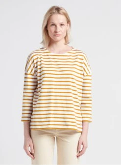 Armor-Lux HERITAGE - Orange Oversized Organic Cotton Breton Top