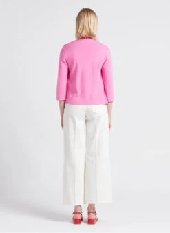 GERARD DAREL LEHA - Pink Mixed-knit Open Cardigan -Morganmai Store 4209673