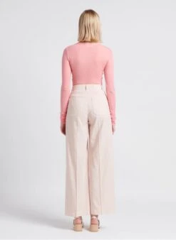 American Vintage MASSACHUSETTS - Pink Long-sleeved Round-neck Cotton T-shirt 9 American Vintage MASSACHUSETTS - Pink Long-sleeved Round-neck Cotton T-shirt -Morganmai Store 4209736