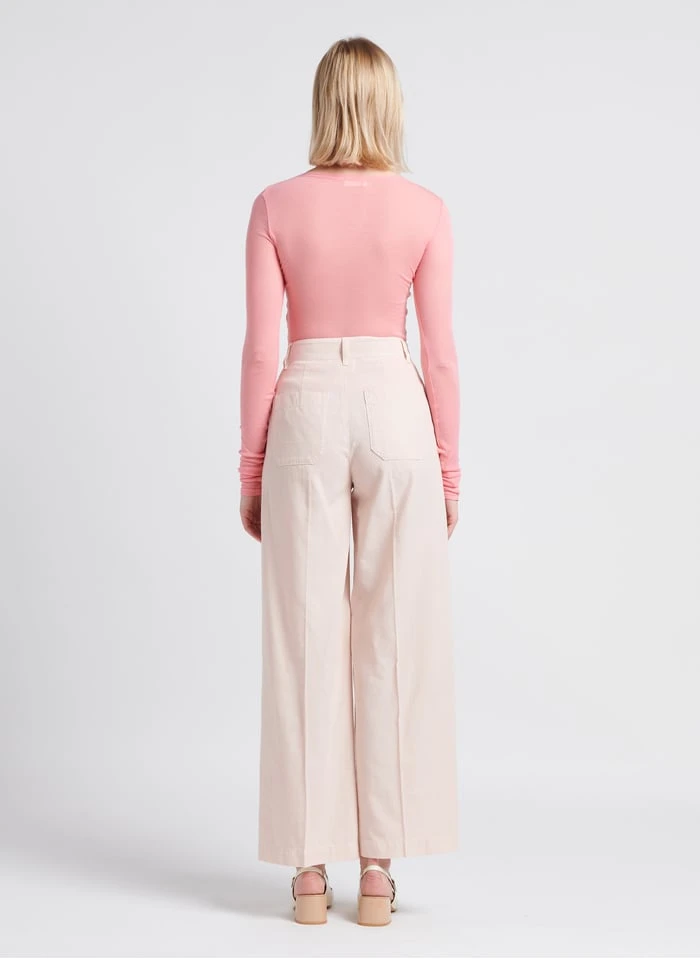 American Vintage MASSACHUSETTS - Pink Long-sleeved Round-neck Cotton T-shirt 5 American Vintage MASSACHUSETTS - Pink Long-sleeved Round-neck Cotton T-shirt - Image 5