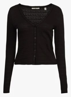 ESPRIT Black Straight-cut Cotton-blend V-neck Cardigan