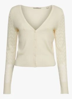 ESPRIT Beige Straight-cut V-neck Cardigan