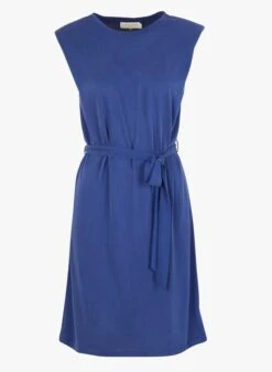 LA PETITE ETOILE SERENITE - Blue Straight Round-neck Midi Dress -Morganmai Store 4210512