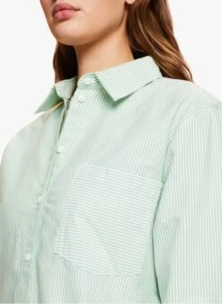 ESPRIT Green Straight Striped Cotton Shirt -Morganmai Store 4210579
