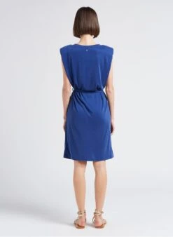 LA PETITE ETOILE SERENITE - Blue Straight Round-neck Midi Dress -Morganmai Store 4217494