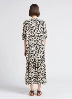 MAISON 123 GAEL R - Black Long Henley Dress -Morganmai Store 4217675