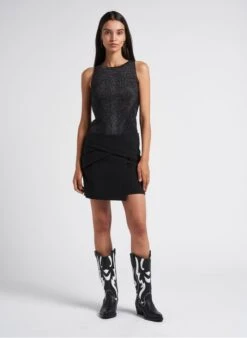 Ikks Black Shimmery Knit Round-neck Top 8 Ikks Black Shimmery Knit Round-neck Top -Morganmai Store 4229449