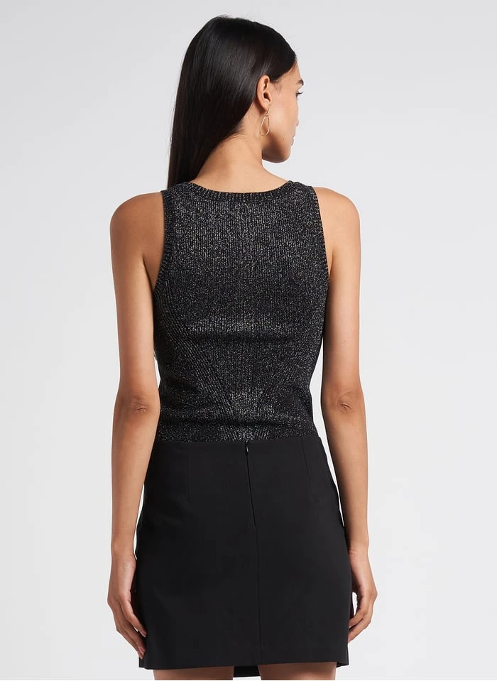 Ikks Black Shimmery Knit Round-neck Top 2 Ikks Black Shimmery Knit Round-neck Top - Image 2