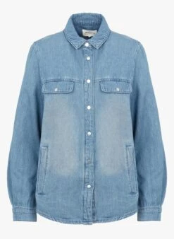 MAISON 123 FANILO - Faded Jeans Chemise Col Classique En Denim De Coton 9 MAISON 123 FANILO - Faded Jeans Chemise Col Classique En Denim De Coton -Morganmai Store 4232383