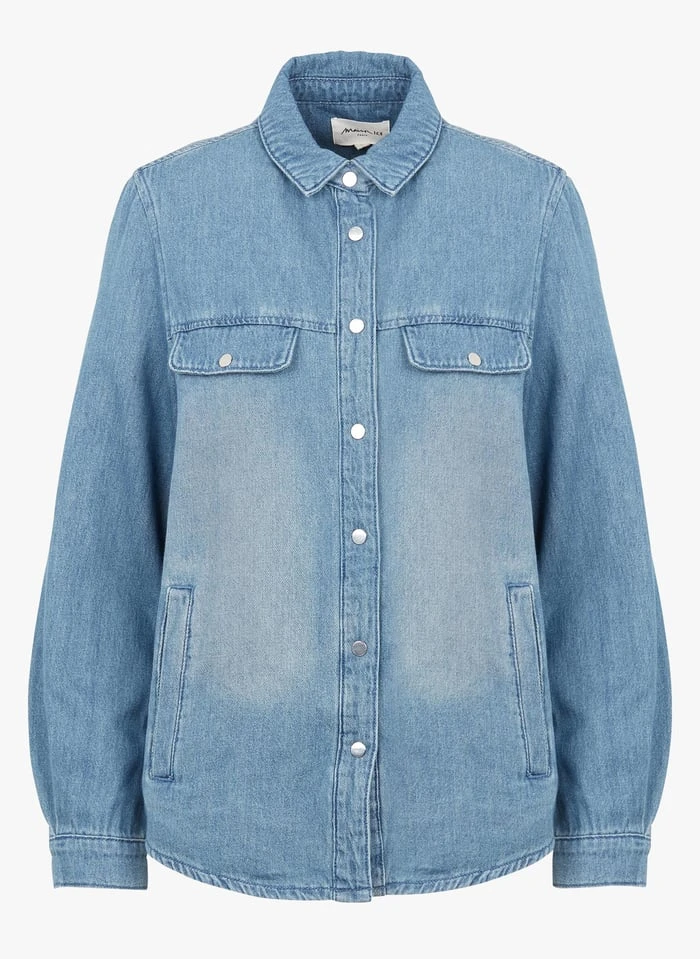 MAISON 123 FANILO - Faded Jeans Chemise Col Classique En Denim De Coton 3 MAISON 123 FANILO - Faded Jeans Chemise Col Classique En Denim De Coton - Image 3