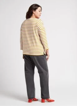 Armor-Lux HERITAGE - Orange Oversized Organic Cotton Breton Top -Morganmai Store 4236406