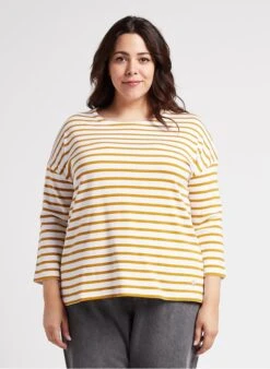 Armor-Lux HERITAGE - Orange Oversized Organic Cotton Breton Top -Morganmai Store 4236409