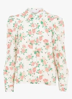 CALISTA - White Printed Shirt With Classic Collar -Morganmai Store 4241013