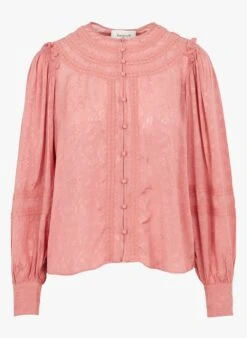 BERENICE CAPADOLE - Orange Round-neck Floral Pattern Shirt -Morganmai Store 4241024