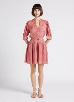 BERENICE RAPA - Orange SHORT HENLEY DRESS