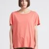 BERENICE EDENA WINGS - Red Round-neck Cotton T-shirt With Diamanté Wings