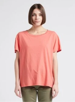 BERENICE EDENA WINGS - Red Round-neck Cotton T-shirt With Diamanté Wings