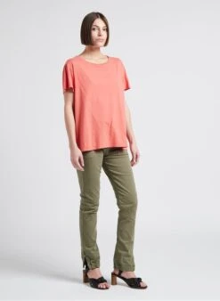 BERENICE EDENA WINGS - Red Round-neck Cotton T-shirt With Diamanté Wings -Morganmai Store 4245234