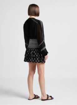 BERENICE BELULA - Black Loose-fit V-neck Top -Morganmai Store 4245466