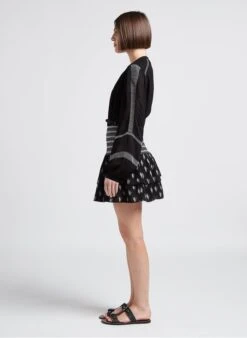 BERENICE BELULA - Black Loose-fit V-neck Top -Morganmai Store 4245473