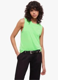 THE KOOPLES Green Round-neck Cotton Tank Top
