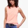 THE KOOPLES Orange Round-neck Cotton Tank Top