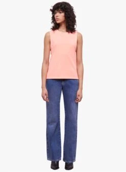 THE KOOPLES Orange Round-neck Cotton Tank Top -Morganmai Store 4247173