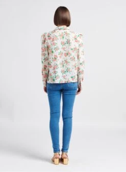 CALISTA - White Printed Shirt With Classic Collar -Morganmai Store 4248947