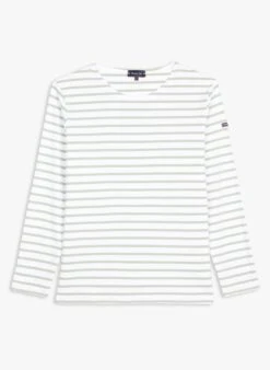 Armor-Lux LESCONIL - White Round-neck Striped Cotton T-shirt -Morganmai Store 4270177