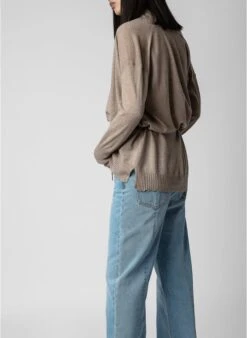 Zadig & Voltaire HAZZEL - Beige Cashmere Cardigan -Morganmai Store 4277450