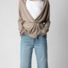 Zadig & Voltaire HAZZEL - Beige Cashmere Cardigan